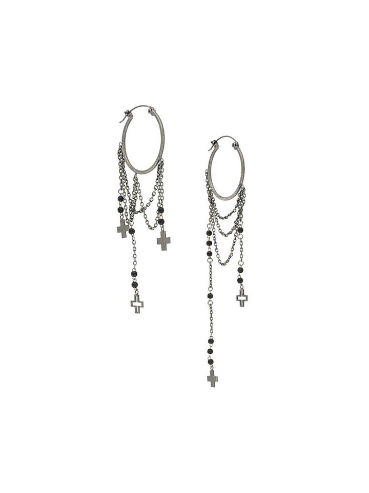 A.f.vandevorst Cross Hoop Earrings, Women's, Metallic
