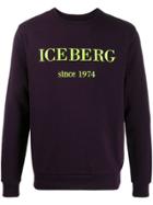 Iceberg Logo Print Sweatshirt - Purple