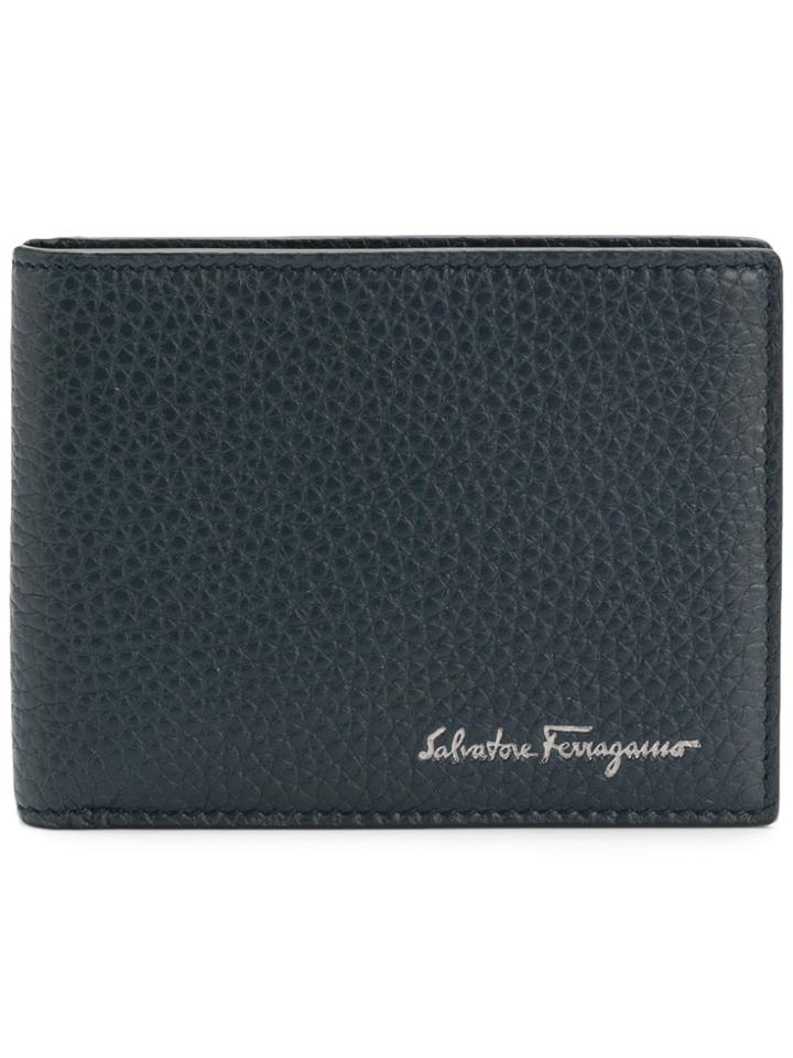 Salvatore Ferragamo Foldover Logo Wallet - Blue