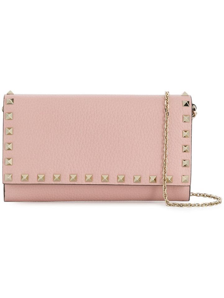 Valentino Valentino Garavani Rockstud Wallet On Chain - Pink