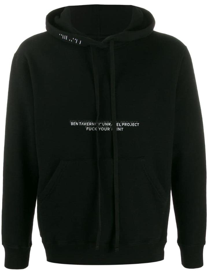 Unravel Project Slogan Print Hoodie - Black