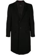 Loveless Single Breasted Knitted Coat - Black