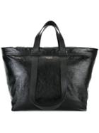 Balenciaga Oversized Tote, Men's, Black, Lamb Skin