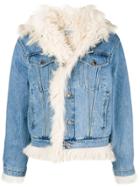 Forte Dei Marmi Couture Shearling-lined Denim Jacket - Blue