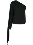 Saint Laurent Asymmetric Sleeve Blouse - Black