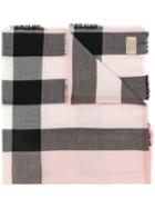 Burberry Woven Check Cashmere Scarf - Pink & Purple