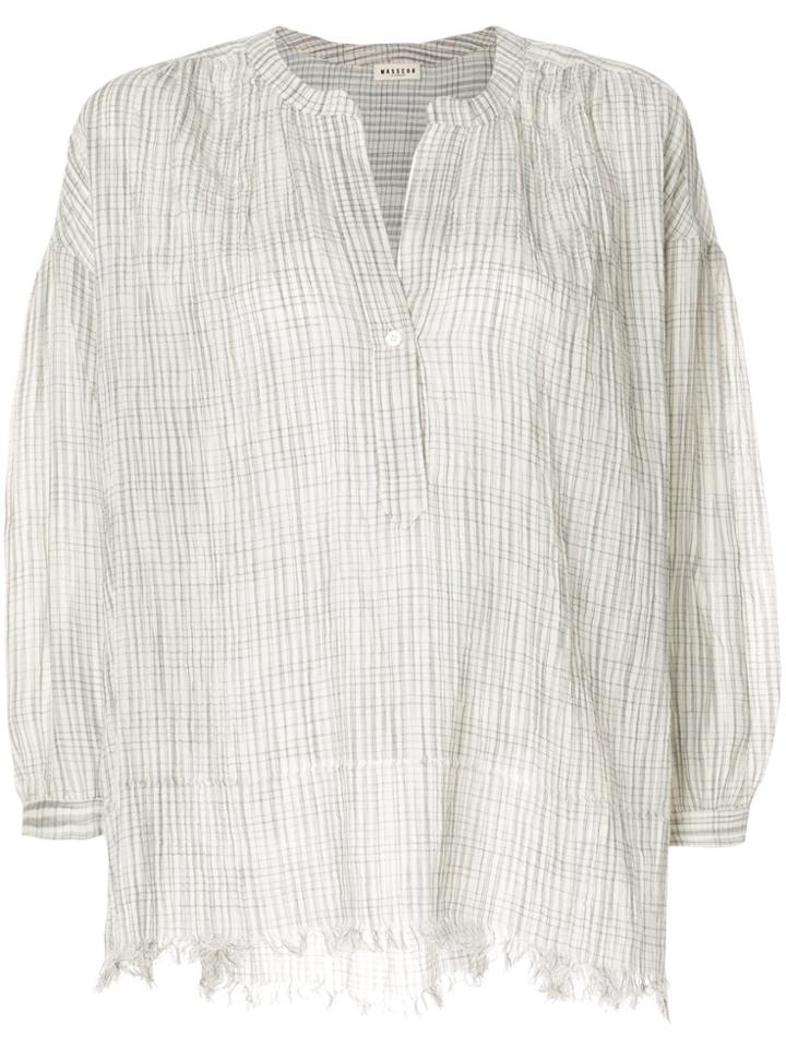 Masscob Distressed Floaty Blouse - White