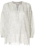 Masscob Distressed Floaty Blouse - White