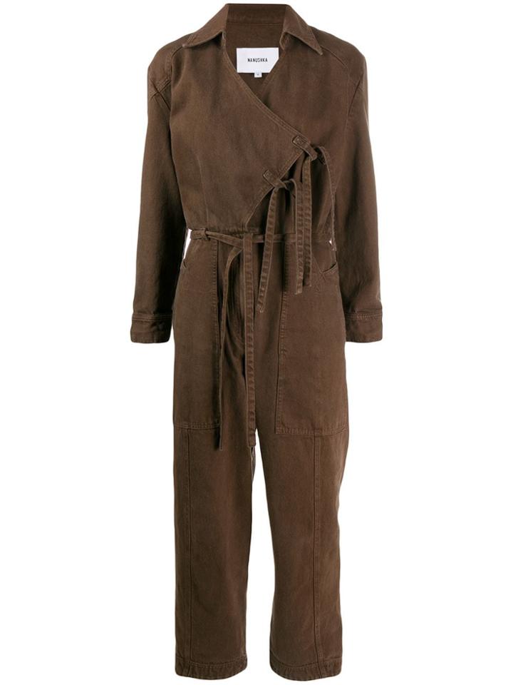 Nanushka Cargo Pocket Jumpsuit - Brown