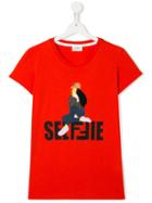Fendi Kids Teen Selfie T-shirt - Orange