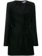 Rotate Velour Draped Mini Dress - Black
