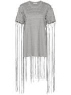 Area Crystal-embellished Net T-shirt Dress - Grey