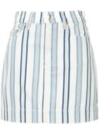 Nobody Denim Piper Striped Mini Skirt - White