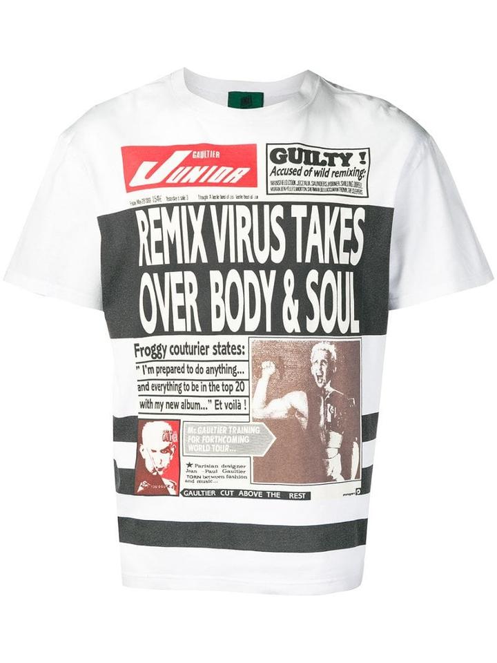 Jean Paul Gaultier Pre-owned Newspaper Print T-shirt - White