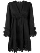Mcq Alexander Mcqueen Embroidered Long-sleeve Dress - Black