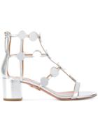 Aquazzura Metallic Chunky Heel Sandals