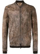 Salvatore Santoro Zipped Jacket, Men's, Size: 48, Brown, Leather
