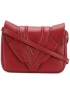 Elena Ghisellini Stitched Panel Cross-body Bag - Red