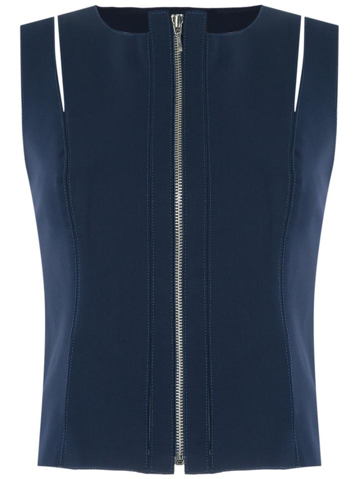 Gloria Coelho - Cut Out Top - Women - Elastodiene/polyamide - 38, Blue, Elastodiene/polyamide