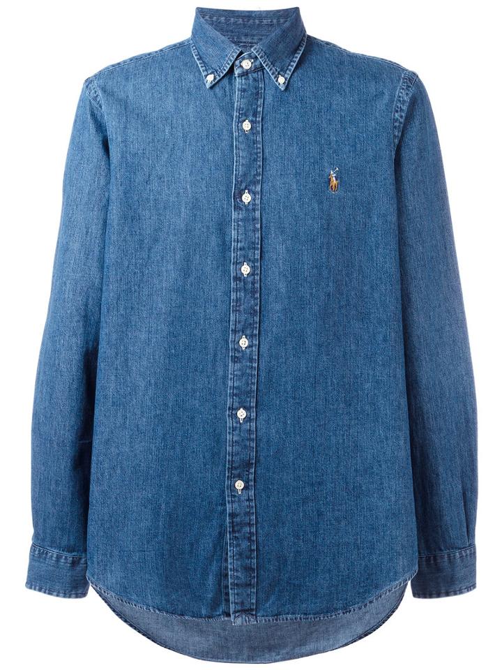 Polo Ralph Lauren Button-down Denim Shirt, Men's, Size: Medium, Blue, Cotton