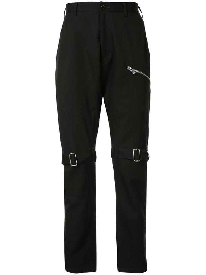 Sulvam Knee-buckle Trousers - Black