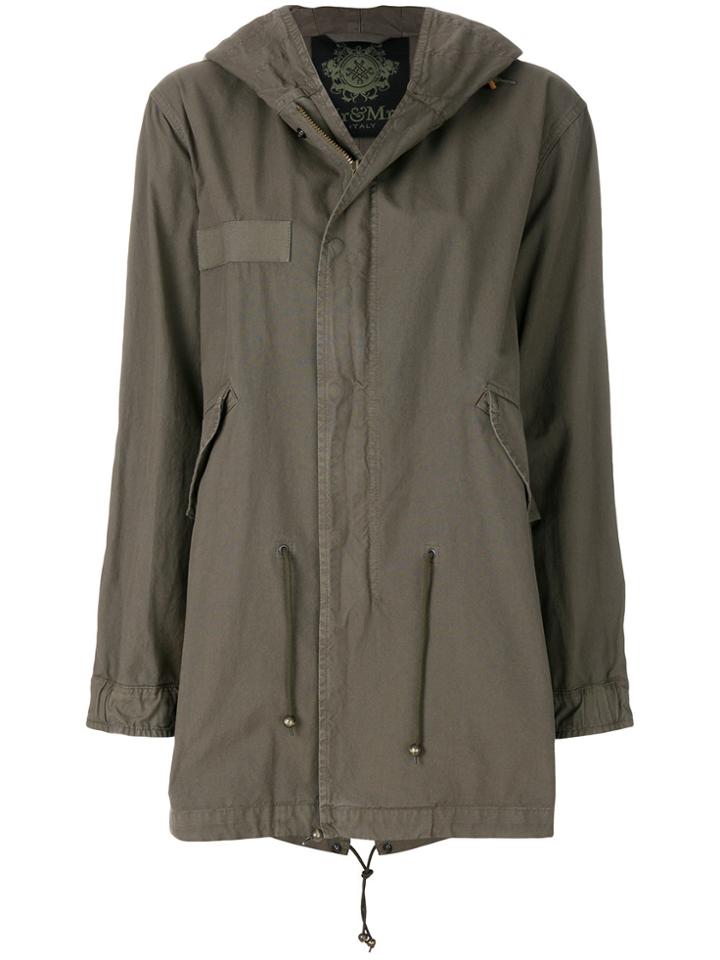 Mr & Mrs Italy Patched Midi Parka - Green