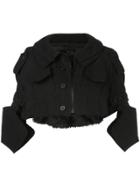 Vera Wang Cropped Military Jacket - Black
