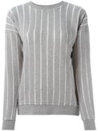 T By Alexander Wang Pinstriped Sweatshirt, Women's, Size: Small, Grey, Cotton