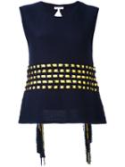 Each X Other - Knit Open Back Ribbon Top - Women - Cotton - M, Blue, Cotton