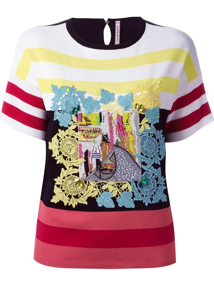 Antonio Marras Embroidered Detail Striped Jumper