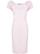 Chiara Boni La Petite Robe Frilled Sleeves Fitted Dress - Pink &