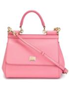 Dolce & Gabbana Small 'sicily' Tote, Women's, Pink/purple, Leather