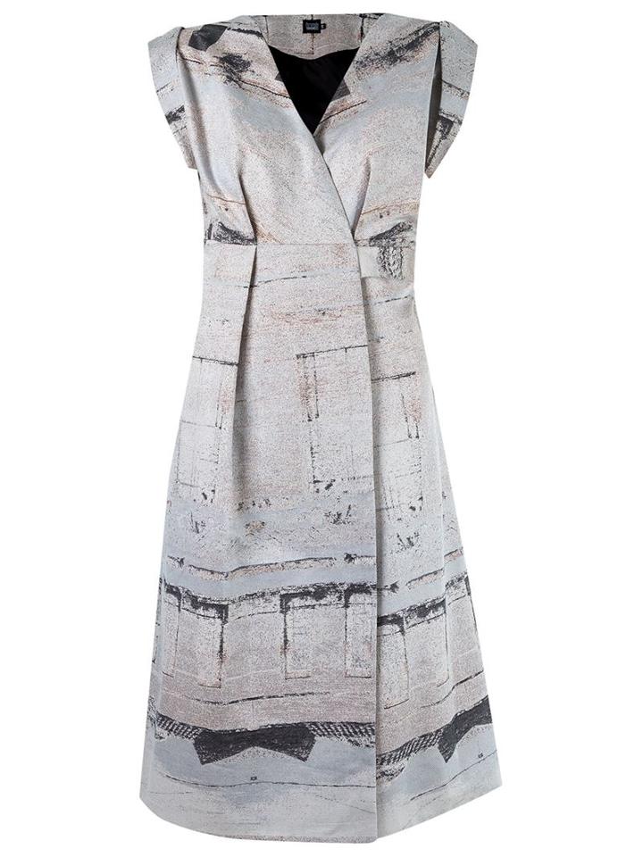 Fernanda Yamamoto V-neck Wrap Dress, Women's, Size: 37, Grey, Cotton