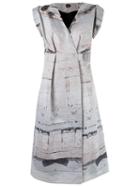 Fernanda Yamamoto V-neck Wrap Dress, Women's, Size: 37, Grey, Cotton