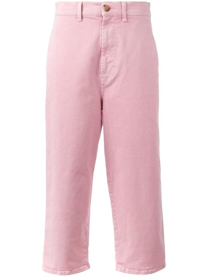 Marni Cropped Straight Leg Jeans, Women's, Size: 38, Pink/purple, Cotton/spandex/elastane