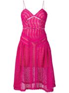 Self-portrait Flared Midi Dres - Pink