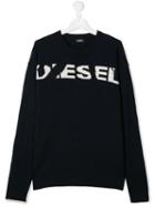 Diesel Kids Teen Logo Printed Sweatshirt - Blue