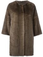 Liska Cashmere Loose Fit Coat, Women's, Size: 3, Brown, Mink Fur/cashmere