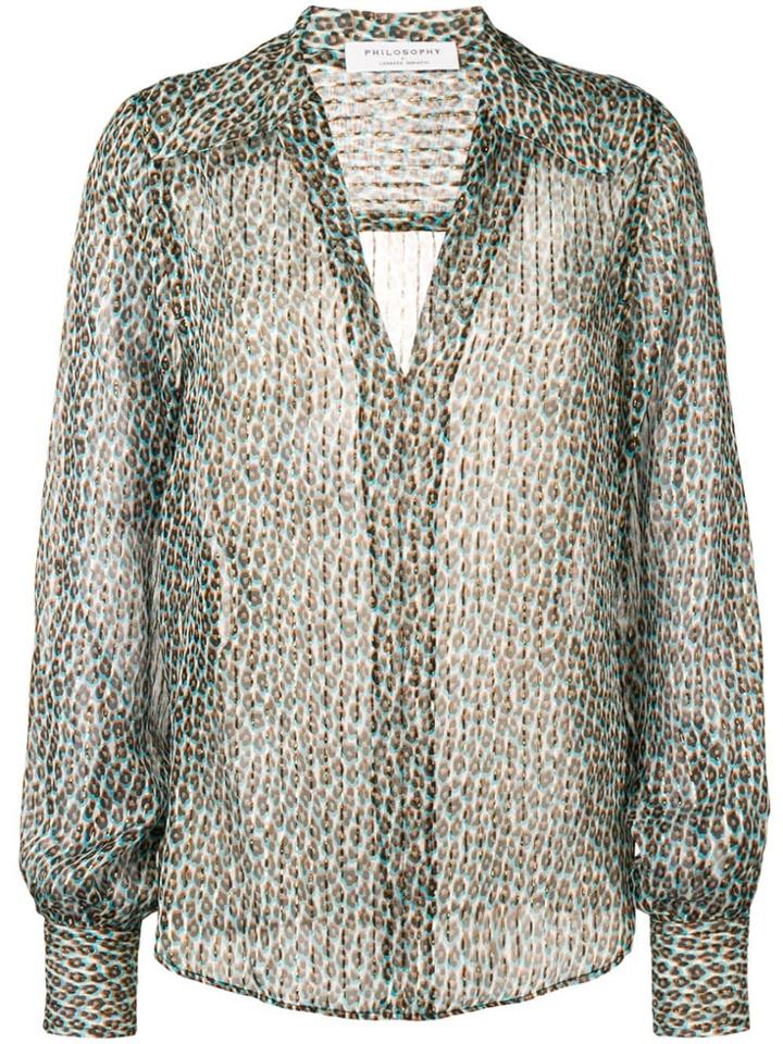 Philosophy Di Lorenzo Serafini Leopard Print Blouse - Brown