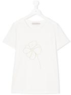 Baby Dior Teen Floral Embroidered T-shirt - White
