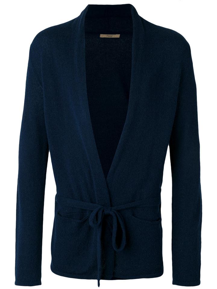 Nuur - Tie-fastening Cardigan - Men - Cotton/nylon - 46, Blue, Cotton/nylon
