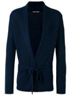 Nuur - Tie-fastening Cardigan - Men - Cotton/nylon - 46, Blue, Cotton/nylon