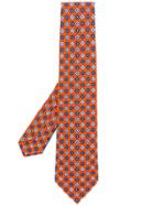 Kiton Geometric Print Tie - Yellow & Orange