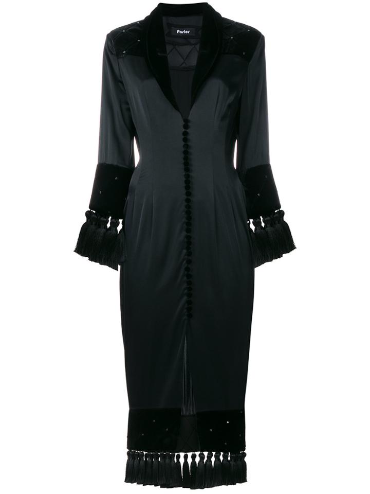 Parlor Fitted Waist Cardi-coat - Black