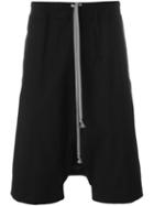Rick Owens Drawstring Shorts, Men's, Size: 52, Black, Cotton/spandex/elastane