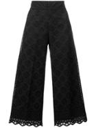 Twin-set Broderie Anglaise Cropped Trousers - Black