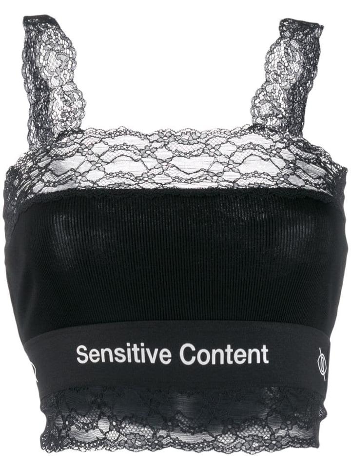 Palm Angels Sensitive Content Lace Vest - Black