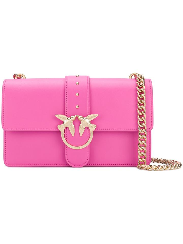 Pinko Bird Detail Shoulder Bag - Pink & Purple