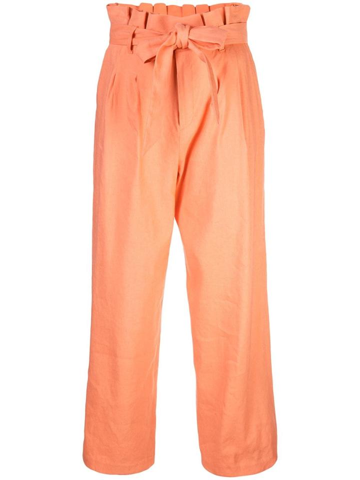 Alice+olivia Paperbag Lightweight Trousers - Orange