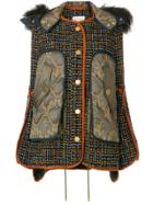 Peter Pilotto Tweed Shearling Jacket - Blue